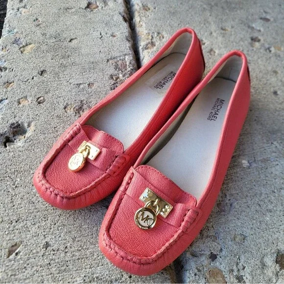 Michael Kors Hamilton Loafer Slip-On Moccasin Shoes Watermelon Women's Size 6M - Picture 1 of 11